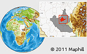 Physical Location Map of Malakal, highlighted country, highlighted grandparent region