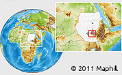Physical Location Map of Malakal, highlighted country, highlighted parent region, within the entire country
