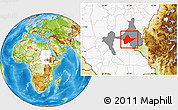 Physical Location Map of Malakal, highlighted country, highlighted parent region