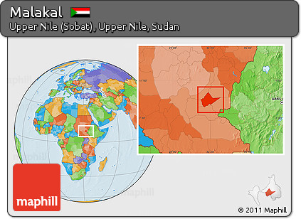 Political Location Map of Malakal