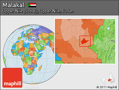 Political Location Map of Malakal