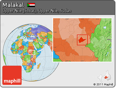 Political Location Map of Malakal