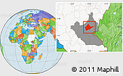 Political Location Map of Malakal, highlighted country, highlighted grandparent region