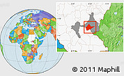 Political Location Map of Malakal, highlighted country, highlighted parent region
