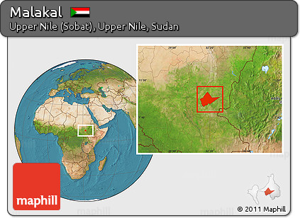 Satellite Location Map of Malakal
