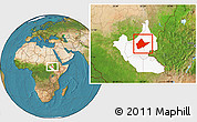 Satellite Location Map of Malakal, highlighted grandparent region