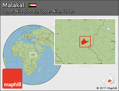 Savanna Style Location Map of Malakal