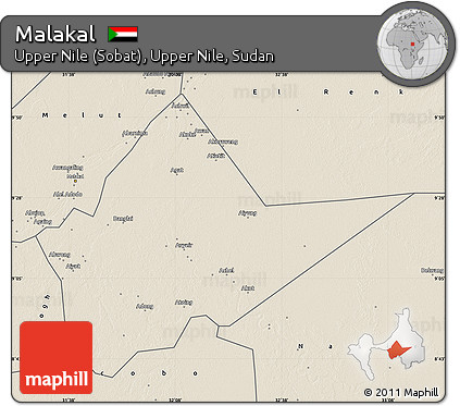 Shaded Relief Map of Malakal