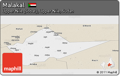Classic Style Panoramic Map of Malakal
