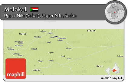 Physical Panoramic Map of Malakal