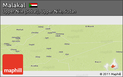 Physical Panoramic Map of Malakal