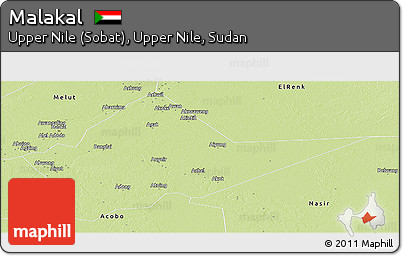 Physical Panoramic Map of Malakal