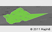 Political Panoramic Map of Malakal, darken, desaturated