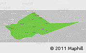 Political Panoramic Map of Malakal, lighten, desaturated