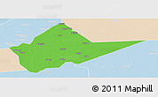 Political Panoramic Map of Malakal, lighten