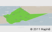 Political Panoramic Map of Malakal, lighten, semi-desaturated