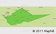 Political Panoramic Map of Malakal, physical outside