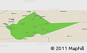 Political Panoramic Map of Malakal, shaded relief outside