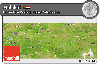 Satellite Panoramic Map of Malakal