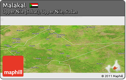 Satellite Panoramic Map of Malakal