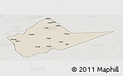Shaded Relief Panoramic Map of Malakal, lighten, semi-desaturated
