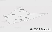 Silver Style Panoramic Map of Malakal, single color outside