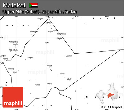 Blank Simple Map of Malakal