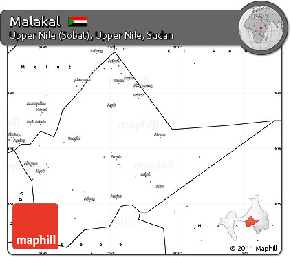 Blank Simple Map of Malakal