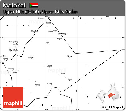 Blank Simple Map of Malakal