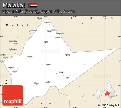 Classic Style Simple Map of Malakal