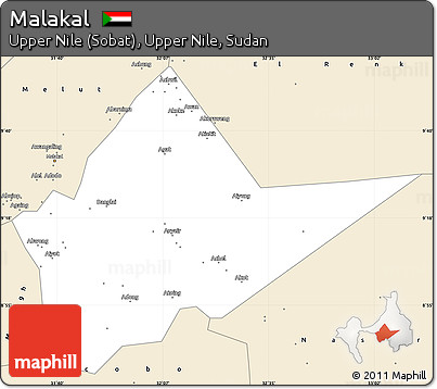 Classic Style Simple Map of Malakal