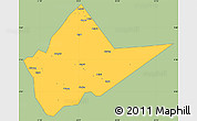 Savanna Style Simple Map of Malakal, single color outside