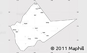 Silver Style Simple Map of Malakal, cropped outside