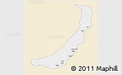 Classic Style 3D Map of Melut, single color outside