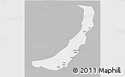 Gray 3D Map of Melut, single color outside