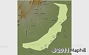 Physical 3D Map of Melut, darken