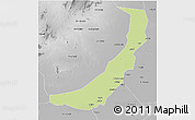Physical 3D Map of Melut, desaturated