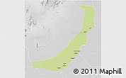 Physical 3D Map of Melut, lighten, desaturated