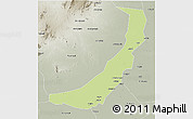 Physical 3D Map of Melut, semi-desaturated