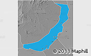 Political 3D Map of Melut, desaturated