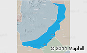 Political 3D Map of Melut, lighten, semi-desaturated