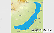 Political 3D Map of Melut, physical outside