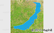 Political 3D Map of Melut, satellite outside