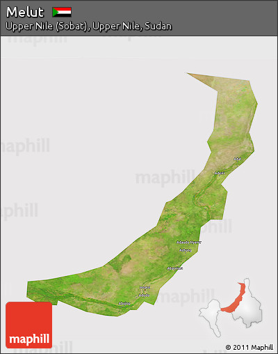 Satellite 3D Map of Melut, cropped outside