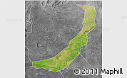 Satellite 3D Map of Melut, desaturated