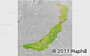 Satellite 3D Map of Melut, lighten, desaturated