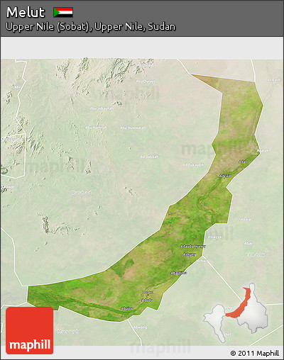 Satellite 3D Map of Melut, lighten