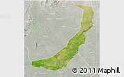 Satellite 3D Map of Melut, lighten, semi-desaturated