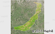 Satellite 3D Map of Melut, semi-desaturated