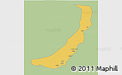 Savanna Style 3D Map of Melut, single color outside